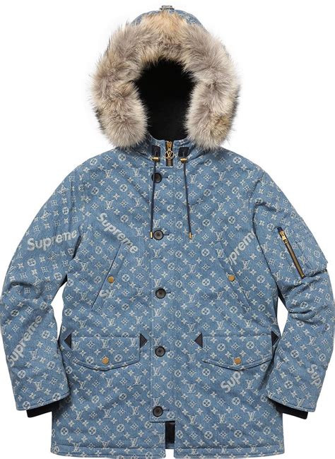 louis vuitton supreme denim parka|Louis Vuitton supreme x collection.